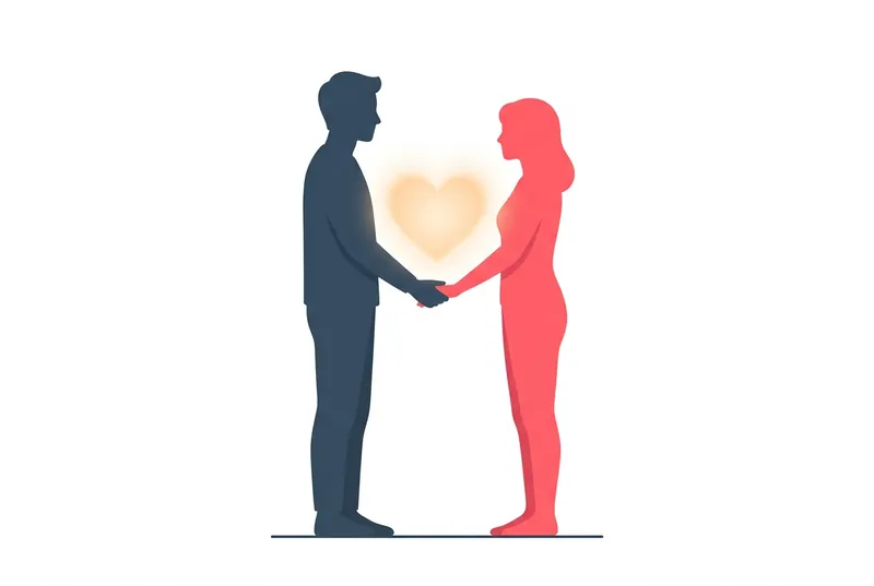 恋愛で惹かれ合うINTJとINFPのイメージイラスト