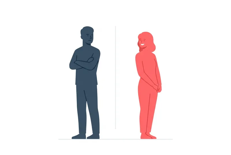 職場で対立するINTJとINFPのイメージイラスト