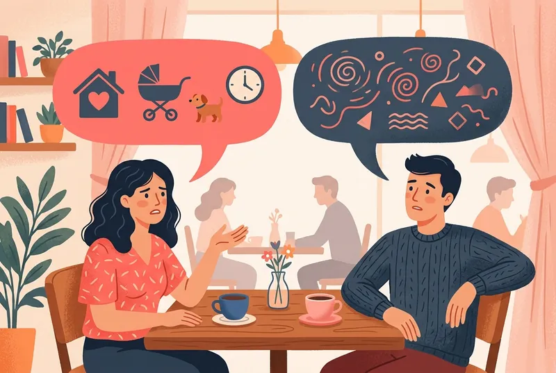 N型とS型の会話のすれ違いを表すイラスト