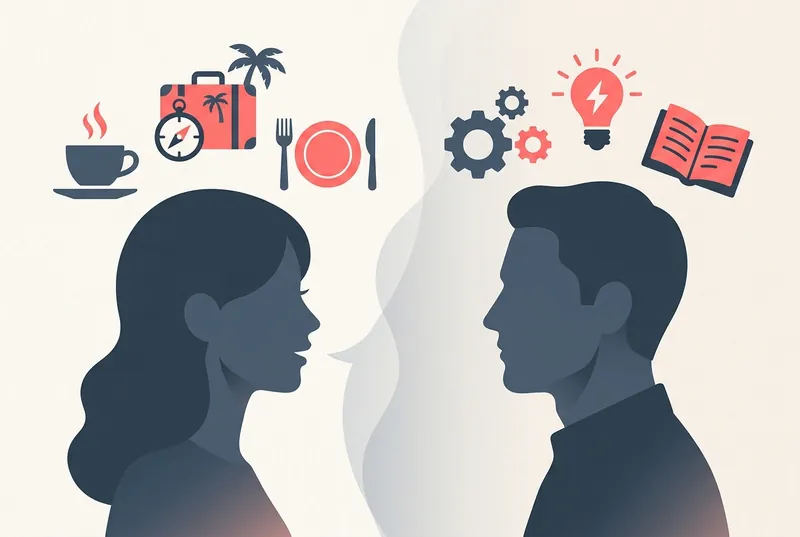 体験共有タイプと思考共有タイプの会話スタイルの違いを表すイラスト