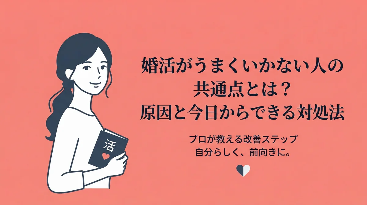 婚活がうまくいかない人の共通点とは？原因と今日からできる対処法