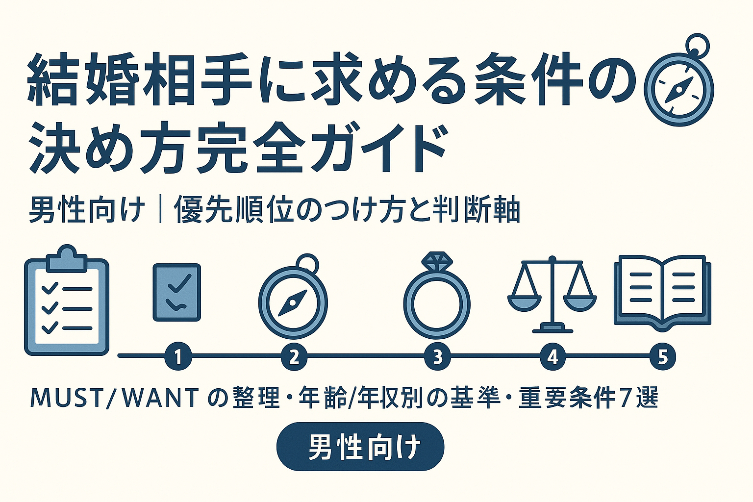 結婚相手に求める条件の決め方完全ガイド｜男性向け優先順位のつけ方と判断軸