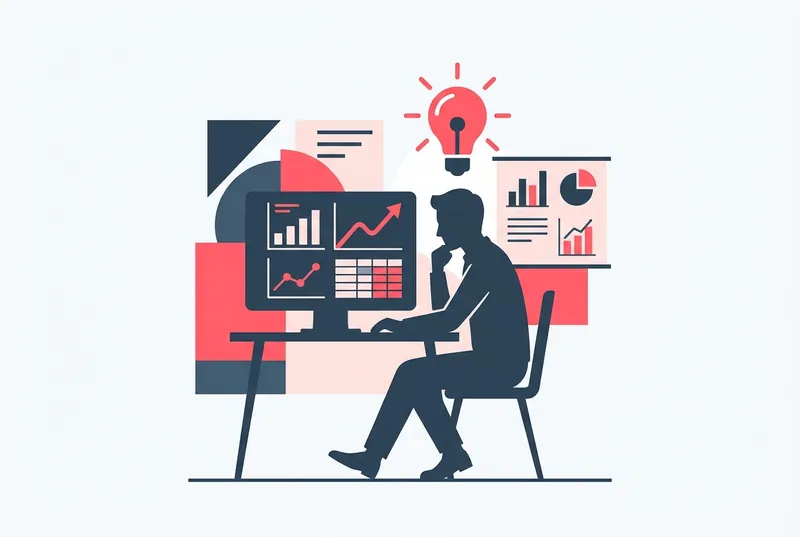 データを分析して気づきを得るイメージイラスト