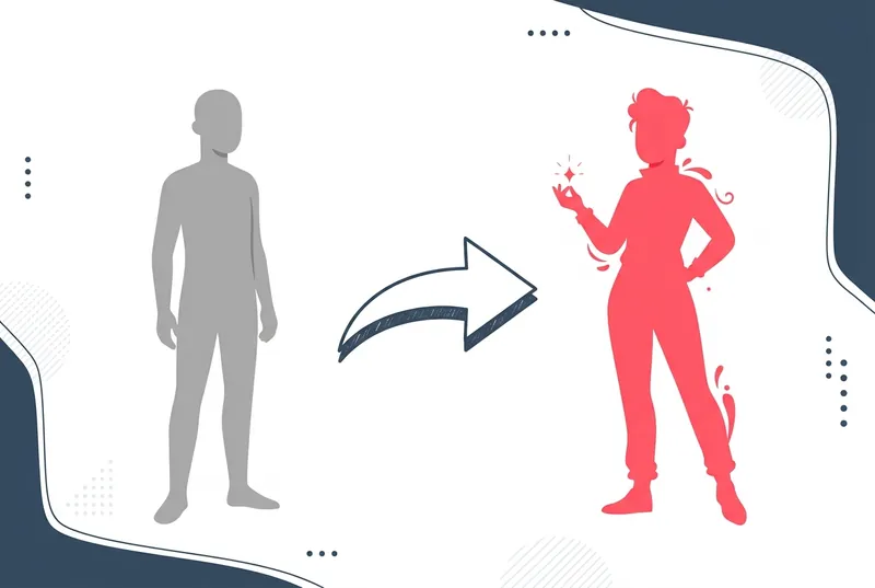 擬態プロフィールと本音プロフィールの違いを表すイラスト