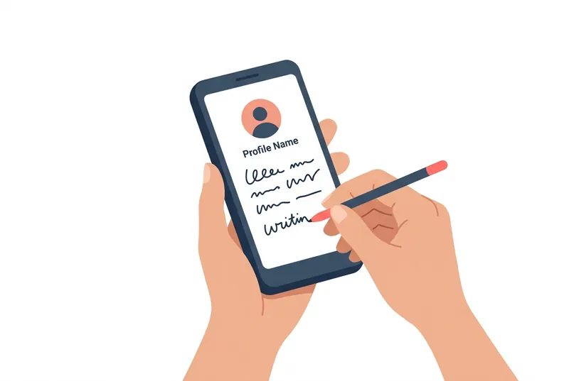 スマートフォンでプロフィールを書き直すイメージ