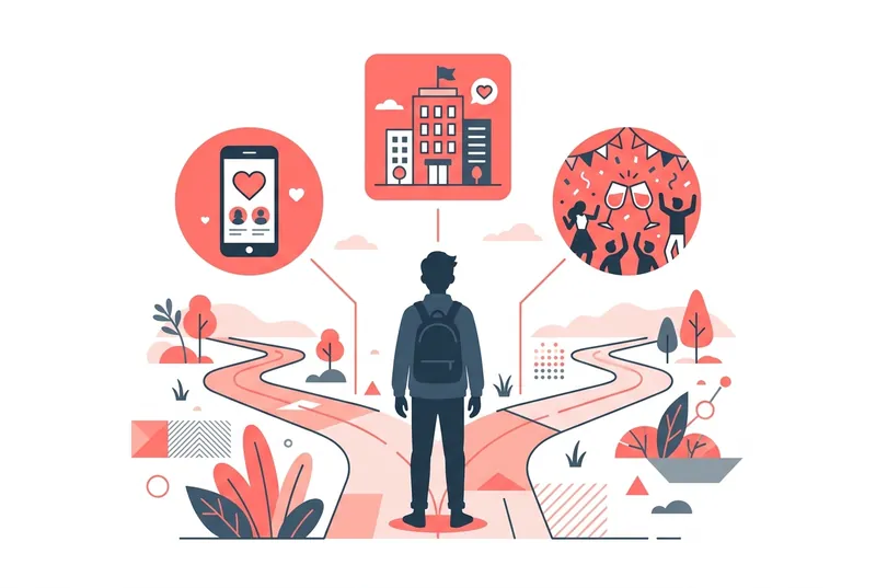 婚活方法の選択肢をイメージしたイラスト