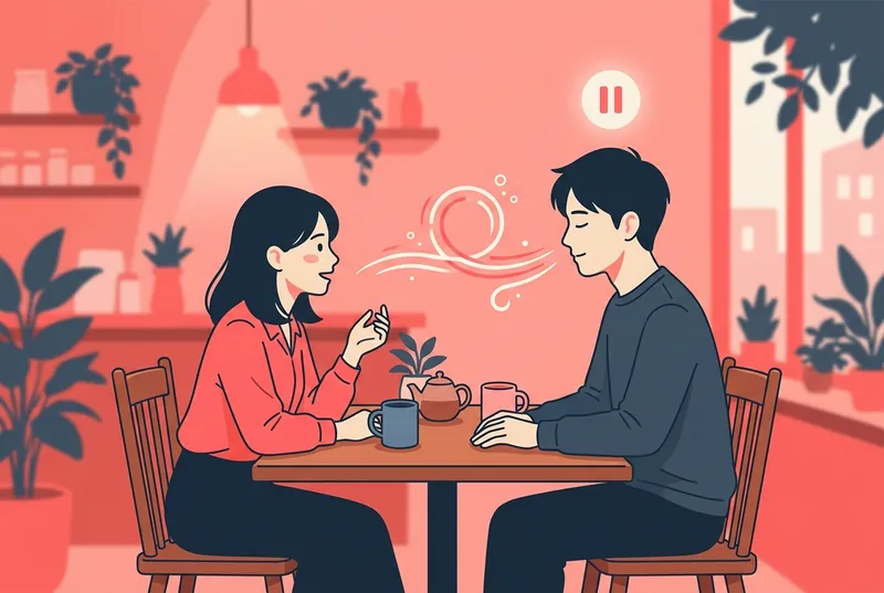 一呼吸ルールを実践するカップルのイラスト